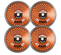 Diamond Cutting Discs For Angle Grinder 230mm 22.23mm Bore, Fast Clean Cut on Concrete Reinforced Concrete Marble And Granite Stone Sandstone Brick Tiles Or Ceramic Tiles WellCut (Pack of 4)