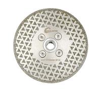 Diamond Cutting Grinding Disc 115mm - Double Side Coated Electroplated for Granite Marble Ceramic Procelain Tile Quartz M14 Thread SANLEETEK