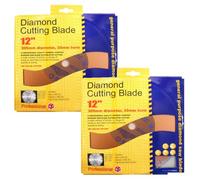 Diamond Cutting Saw Blade Multitool Cutter for Brick Stone Tiles Concrete Dry Wet Angle Grinder Metal Disc 12"/305mm Gold Professional x 2 with Welari Thank You Card (2pack)