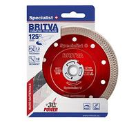 Diamond Cutting Wheel 125mm by Specialist+ I Extra Thin Bore (1.2mm) 22.2 for Angle Grinder I Tile Disc with Turbo Mesh Ornament for Porcelain Stoneware, Porcelain, Composite Stone