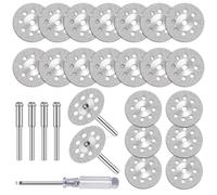 Diamond Cutting Wheel Cut Off Discs - 20Pcs Diamond Cutting Disc for Dremel Rotary Tool With 4Pcs Mandrels and 1Pcs Mini Screwdriver for Stone Glass Cutting