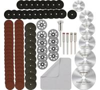 Diamond Cutting Wheel Discs Set, 88Pcs HSS Circular Saw Blades Diamond Wood Glass Plastic Metal Stone Cutting Drill Wheels Kit with Mandrels for Dremel Rotary Tool
