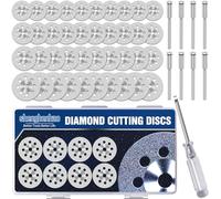 Diamond Cutting wheel for Dremel Rotary Tool, 40Pcs Cutting Discs with 3mm Mandrel for cutting Stone, Glass, Ceramic, Tile, Marble, Plastic (20 22 25 30 mm)