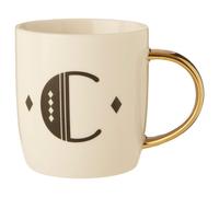 Diamond Deco C Letter Monogram Mug,Coffee Tumbler With Gold Handle,Chic Travel Cup,Ideal For Beverages