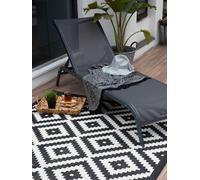 THE RUGS DIAMOND DESIGN BLACK Outdoor & Indoor Rug for Garden Patio | Durable Weather-Proof Stain Resistant UV-Protected Jet-Washable Outdoor Rug THE RUGS Black 160 cm x 230 cm