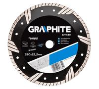 Graphite Professional Turbo Diamond disc Blade 230x22.2 Wet & Dry Cutting (GRA 57H630)