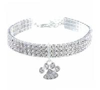 Diamond Dog Collar Luxury Bling Dog Collar Adjustable Cat Dog Chain Collars Delicate Dog Necklace with Heart Paw Pendant Jewelry Accessories for Dogs & Cats, M,Bling Dog Collar