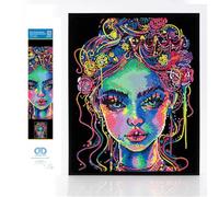 Diamond DOTZ 2594362 Original 5D Diamond Painting Set, Neon Beauty, with Neon Colours and Velvet, DIY Diamond Painting Pictures for Adults and Children from 12 Years, Intermediate