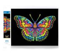 Diamond DOTZ 2594366 Original 5D Diamond Painting Set, Neon Butterfly, with Neon Colours and Velvet, DIY Diamond Painting Pictures for Adults and Children from 12 Years, Intermediate