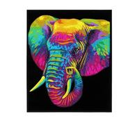 DIAMOND DOTZ 2594369 Original 5D Diamond Painting Set, Neon Elephant with Neon Colours and Velvet, DIY Diamond Painting Pictures for Adults and Children from 12 Years, Intermediate