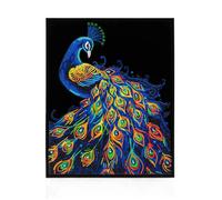 Diamond DOTZ 2594357 Original 5D Diamond Painting Set, Neon Peacock, with Neon Colours and Velvet, DIY Diamond Painting Pictures for Adults and Children from 12 Years, Intermediate