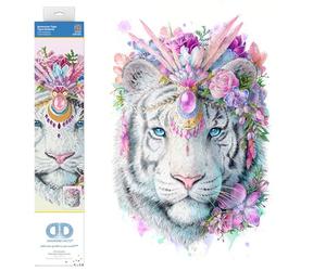 DIAMOND DOTZ ® - Bohemian Tiger, Partial Drill, Round Dotz, Diamond Painting Kits, Diamond Art Kits for Adults, Gem Art, Diamond Art, Diamond Dotz Kits, 20.1"x16.1"