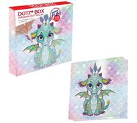 DIAMOND DOTZ DBX-010 Drache Box Ariel The Baby Dragon, Diamond Picture on Motif Stretcher Frame, Approx. 22 x 22 x 2.5 cm, for Standing or Hanging, Also Ideal for Children, Multicolored, Mittel