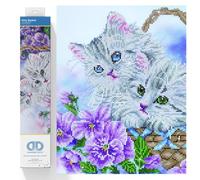 DIAMOND DOTZ DD10 Intermediate Kit, Canvas, Kitty Basket, 52 x 42cm
