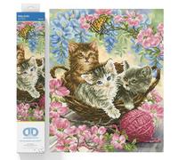 DIAMOND DOTZ DD10 Intermediate Kit, Kitty Knits, 40 x 50 cm