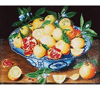 DIAMOND DOTZ DD10 Intermediate Kit, Plastic Canvas Fabric, Still Life with Lemons (Hulzdonck), 42 x 52 cm