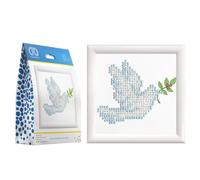 DIAMOND DOTZ Diamond Dots Painting, Beginner Kit with Frame, DD1F, Dove of Peace, 10.2 x 10.2cm