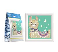DIAMOND DOTZ Diamond Dots Painting, Beginner Kit with Frame, DD1F, Llama Heart, 9 x 9cm