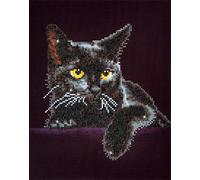DIAMOND DOTZ Painting, Beginner Kit, Midnight Cat, 35.5 x 27.9cm