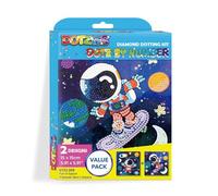 DIAMOND DOTZ Dotzies Fun in Space! Diamond Painting Kits for Adults - Kids Diamond Art Kits a Relaxing Creative Craft Kit with Dotz Gems 5.9x5.9