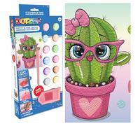 Diamond Dotz Dotzies Pretty in Pink Cactus Plant Diamond Painting Kits for Kids - Diamond Art Kits a Relaxing Creative Craft Kit with Dotz Gems 9.1"x9.1"