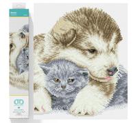 Diamond Dotz Squares - Besties - 41 x 33cm - Dog and Cat - Cuddles - Make - Gift