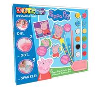 DIAMOND DOTZ DTZ10.010 - Original 5D Diamond Painting Set Peppa Pig with 6 Designs: 2 Pictures 15 x 15 cm, 2 Bracelets, 2 Stickers, DIY Diamond Complete Set for Children from 6 Years