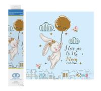 DIAMOND DOTZ EMBROIDERY KIT, love you to the moon & back, 32cm x 32cm, DD5.058