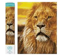 Diamond Dotz Lord of The Serengeti Lion Diamond Art Painting for Adults | Full Coverage Design, Sparkling Faceted Finish, Complete Starter Set, Vibrant Wall Decor, Ready to Frame, Great Handmade Gift