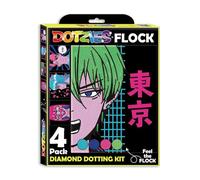 DIAMOND DOTZ Neon Flock Anime Diamond Painting Kits for Adults - Colorful Diamond Art Kits a Relaxing Creative Craft Kit with Dotz Gems 10x8