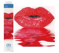 DIAMOND DOTZ Painting, Beginner Kit, Hot Lips, 38 x 38cm