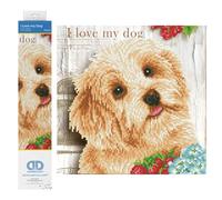 DIAMOND DOTZ Painting, Beginner Kit, I Love My Dog, 30.5 x 30.5cm