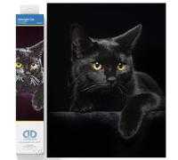 DIAMOND DOTZ Painting, Beginner Kit, Midnight Cat, 35.5 x 27.9cm