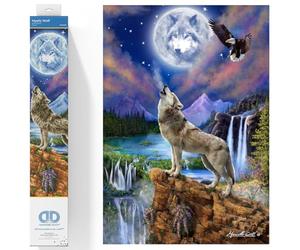 DIAMOND DOTZ Painting, Beginner Kit, Mystic Wolf, 47x67cm
