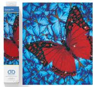 FLUTTERBY RED - Diamond Painting Kit: Flutterby Red - Diamond Dotz Groves & Thames Blue One Size