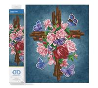 DIAMOND DOTZ Painting, Intermediate Kit, DD9, Wax, Flower Cross, 42 x 52cm