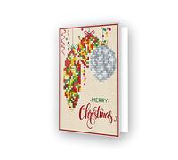 DIAMOND DOTZ Painting Kit Card, Merry Christmas Baubles Trad, 12.6 x 17.7cm
