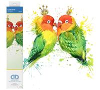DIAMOND DOTZ Painting, Beginner Kit, Love Birds, 32 x 32 cm