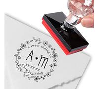 Diamond Drawing Custom Stamp Personalized Floral Hand Drawn Wreath Monogram Date Wedding Postage Stamp