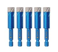 Diamond Drill Bit 12mm,BRSCHNITT 5pcs/pack 1/2 Inch Diamond Hole Saw Drill Bit for Porcelain Tile Ceramic Stone Granite Marble,Hex Shank Dry Drilling Diamond Core Drill Bit Set