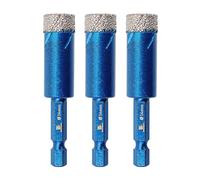 Diamond Drill Bit 14mm,BRSCHNITT 3pcs/pack 3/5 Inch Diamond Hole Saw Drill Bit for Porcelain Tile Ceramic Stone Granite Marble,Hex Shank Dry Drilling Diamond Core Drill Bit Set