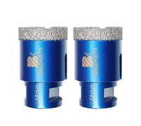 Diamond Drill Bit 38mm,BRSCHNITT 2pcs M14 Vacuum Brazed Diamond Tip Drill Bit for Tile Porcelain Stoneware Ceramic Marble Granite Drilling,Suitable For Angle Grinders