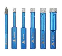 Diamond Drill Bit - BRSCHNITT 5/6/8/10/12+6mm Masonry Drill Bits Set for Porcelain Tile Ceramic Stone Granite Marble,Hex Shank Diamond Hole Saw Drill Bit(6pcs/pack)