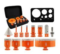Diamond Drill Bit Kit BGTEC Diamond Hole Saw Tile Cutter,M14 Thread 12pcs 6/6/8/20/25/35/50/68/110mm Bits+20mm Milling Finger Bit+50mm Chamfer Bit for Porcelain Tile Ceramic Tile Marble Granite