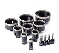 Diamond Drill Bit Kit Tile Drill Bit Black Diamond Tile Opening Tool Thread Dry Vacuum Brazed Diamond Drilling Core Bit For Faucet Wet Drilling Tool Ceramic, Porcelain Tiles, Glass, Marble