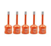 Diamond Drill Bit Set - BGTEC 5PCS 6MM Tile Drill Bits With M14 Thread for Tile Porcelain Stoneware Ceramic Marble Granite, Vacuum Brazed