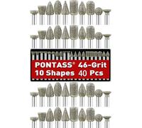Diamond Drill Bits for Dremel Rotary Tool Accessories, 40Pcs Grit 46 Stone Carving Kit Diamond Grinding Burr Bit Set for Stone Compatible with 1/8 "（3mm Shank for Glass Ceramics Carving, Grinding