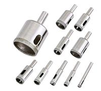 Diamond Drill Bits, LepoHome 10 PCS Hollow Core Drill Bit Set for Ceramic, Glass, Porcelain Tile Diamond Hole Saw Tile Set Glass Drill Bit, 1/4 to 1-1/5 Inch