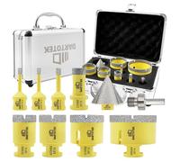 Diamond Drill Bits Set 10pcs - 8pcs 6/6/8/20/35/40/50/68mm M14 Hole Saw, 50mm Beveling Bit, M14 to Hex Adapter for Ceramic, Porcelain, Tile, Marble, Granite