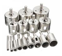 Diamond Drill Bits Set, 16 PCS Diamond Hole Saw Set, Glass Drill Bit for Ceramic Tile Porcelain Marble Granite Stone Bottles, 1/4 to 2 Inch